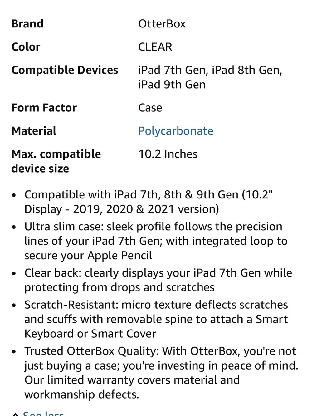 OtterBox case for 7th generation iPad Brand New
